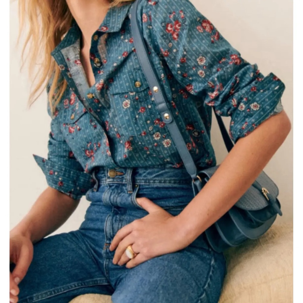 Sézane Floral Button Down
